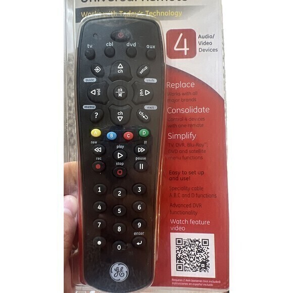GE Remote 24944/All-N-1 TV Control 4 Devices‎ One Remote-Tested Working - Picture 1 of 3